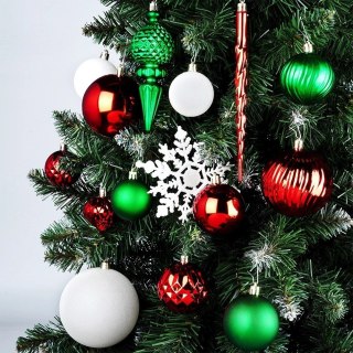 Vilde Bombki choinkowe nietłukące czerwone zielone białe 57 szt.