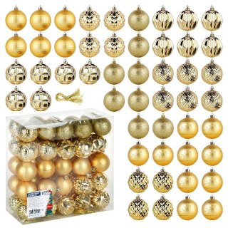 Vilde Bombki choinkowe nietłukące złote 6 cm 50 szt.