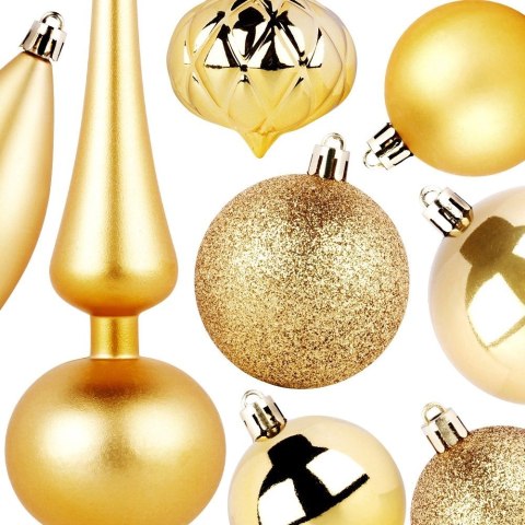 Vilde Bombki choinkowe ze szpicem nietłukące złote 19 el.