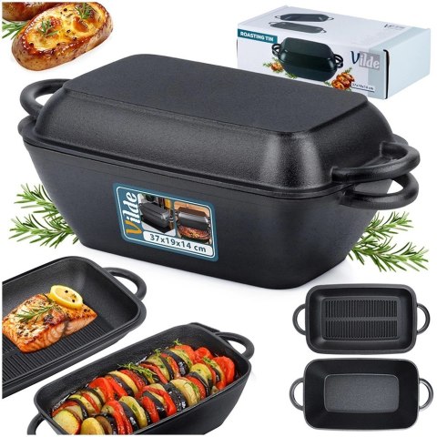 Vilde Brytfanna Żeliwna do Piekarnika Pieczenia z Pokrywką VILDE 2w1 3,5 L