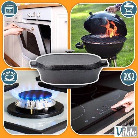 Vilde Brytfanna żeliwna z pokrywką 2w1 CAST LINE 28x16 cm, 1,2 l