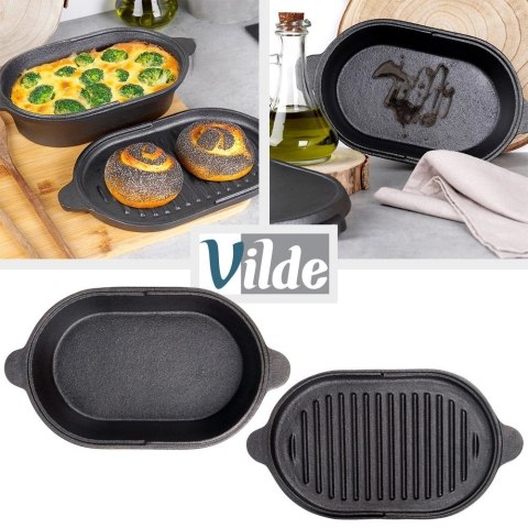 Vilde Brytfanna żeliwna z pokrywką 2w1 CAST LINE 28x16 cm, 1,2 l