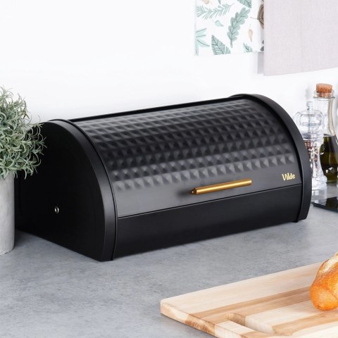 Vilde Chlebak Pojemnik na Pieczywo Chleb Metalowy Czarny VILDE 38 x 28,5 x 18 cm