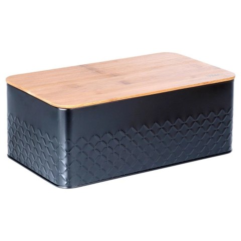 Vilde Chlebak na Pieczywo Chleb z Deską Czarny Metalowy VILDE 33,5x18,5x12,5 cm