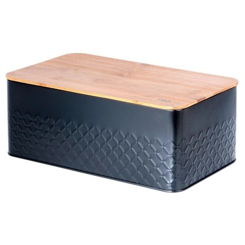 Vilde Chlebak na Pieczywo Chleb z Deską Czarny Metalowy VILDE 33,5x18,5x12,5 cm