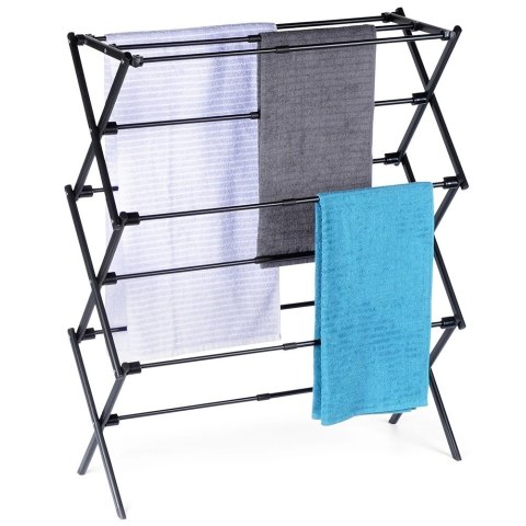 Grupa Orion Sp. z o.o. Suszarka na Pranie Ubrania Metalowa Czarna Pionowa Solidna ORION 47-78x94cm