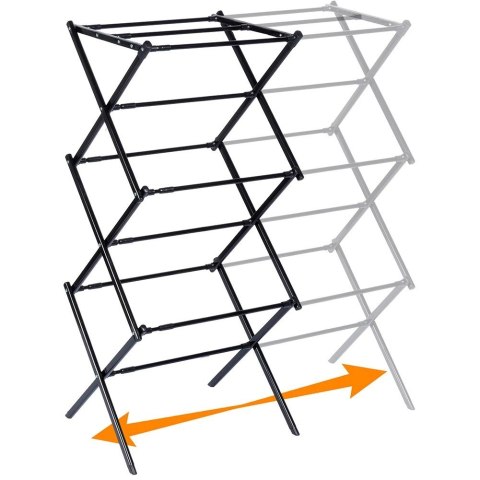 Grupa Orion Sp. z o.o. Suszarka na Pranie Ubrania Metalowa Czarna Pionowa Solidna ORION 47-78x94cm