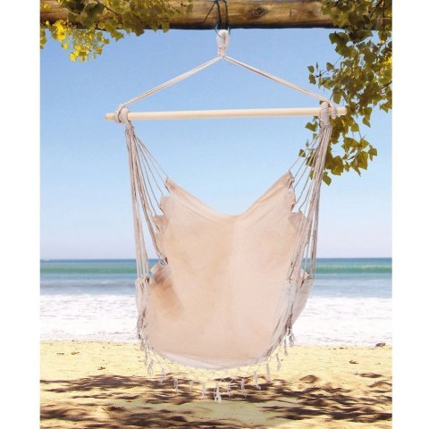 Ambiance Hamak Brazylijski Podwieszany Fotel Grafitowy z Poduszką ProGarden 95 cm