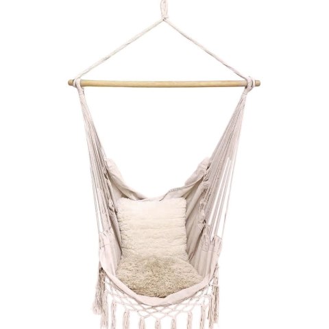 Ambiance Hamak Brazylijski Podwieszany Fotel Grafitowy z Poduszką ProGarden 95 cm