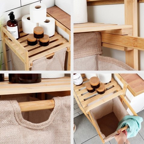 Bathroom Solutions Kosz na pranie bambusowy 33x33x73cm