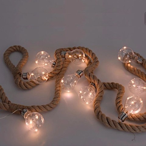 Decorative Lighting Girlanda na sznurze parcianym 30 LED 3 m 10 szt.