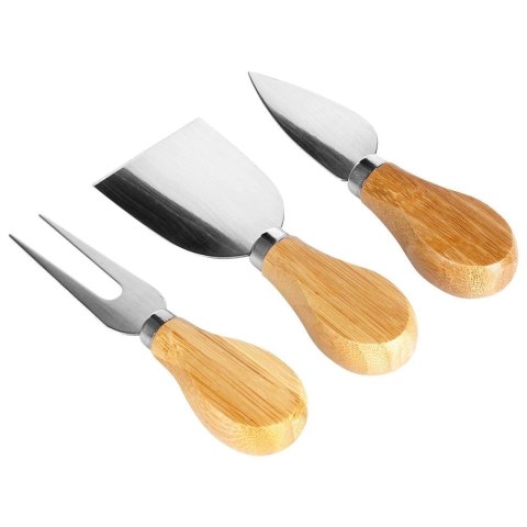 EXCELLENT HOUSEWARE Deska do Serów z Nożami Bambusowa 4 el.