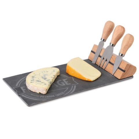 EXCELLENT HOUSEWARE Deska do Serwowania Serów z Nożami Kamienna ORION 4 el.