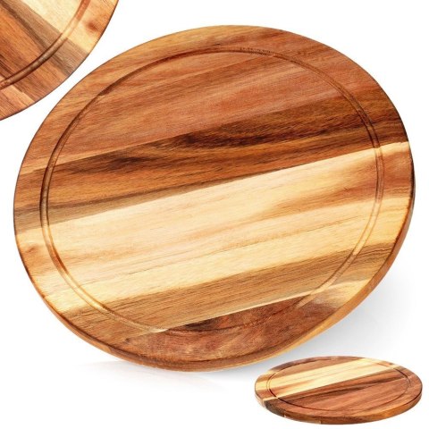 EXCELLENT HOUSEWARE Deska z Drewna Akacjowego do Krojenia Serwowania Serów Wędlin ORION 30 cm