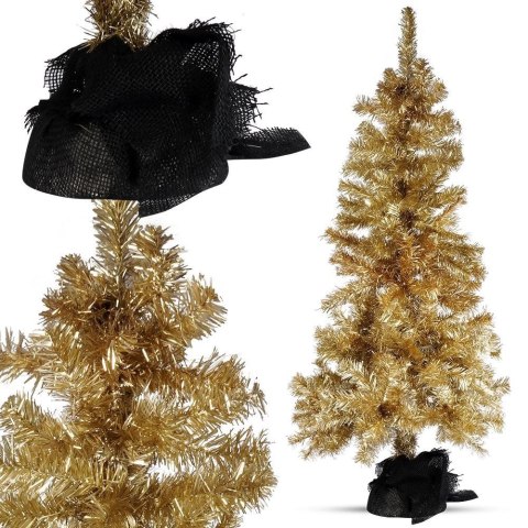 Home Styling Collection Choinka Świąteczna Sztuczna Złota Ozdobna ORION 120 cm