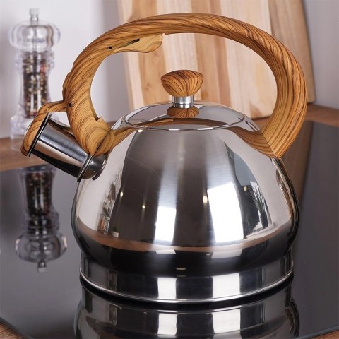 Orion Czajnik z gwizdkiem stalowy srebrny 1,5 l