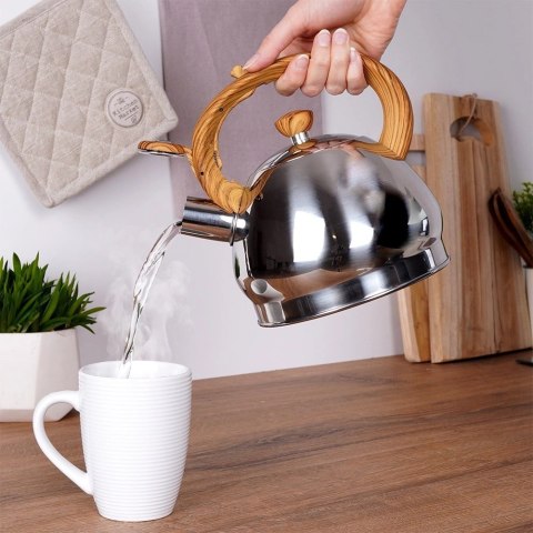 Orion Czajnik z gwizdkiem stalowy srebrny 1,5 l