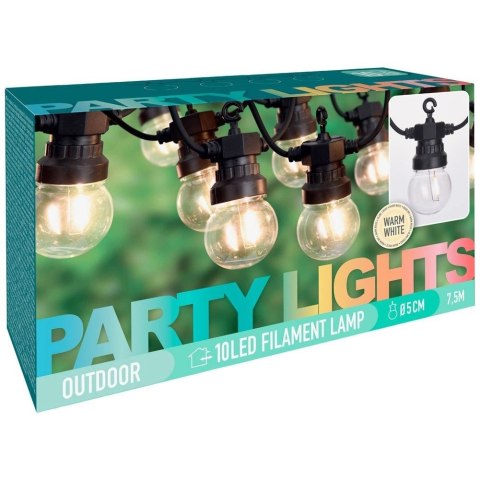 PROGARDEN Girlanda Lampki Świąteczne Żarówki Ogrodowe PROGARDEN LED 7,5 m 10 szt.