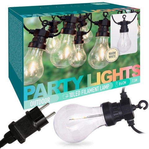 PROGARDEN Girlanda Lampki Świąteczne Żarówki Ogrodowe PROGARDEN LED 7,5 m 10 szt.