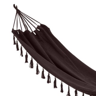 PROGARDEN Hamak Brązowy Jednoosobowy Wytrzymały z Frędzlami ORION 200x100 cm