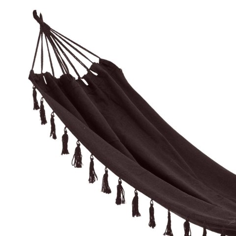 PROGARDEN Hamak Brązowy Jednoosobowy Wytrzymały z Frędzlami ORION 200x100 cm