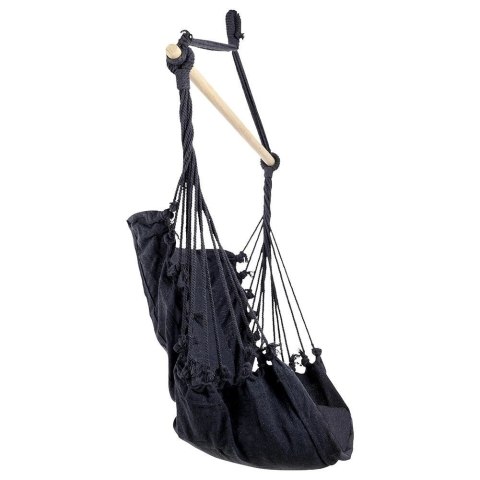 PROGARDEN Hamak Brazylijski Podwieszany Fotel Grafitowy z Poduszką ProGarden 45x45 cm