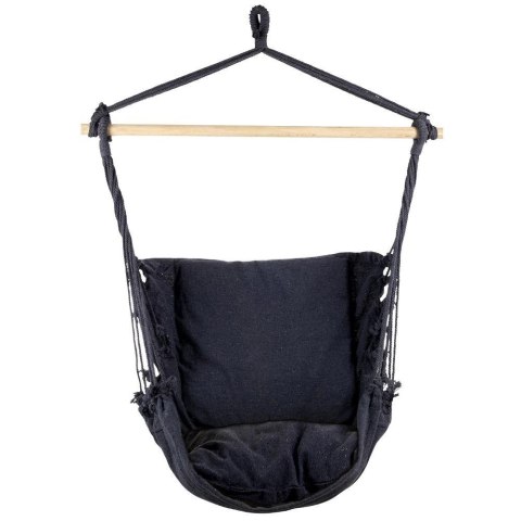 PROGARDEN Hamak Brazylijski Podwieszany Fotel Grafitowy z Poduszką ProGarden 45x45 cm