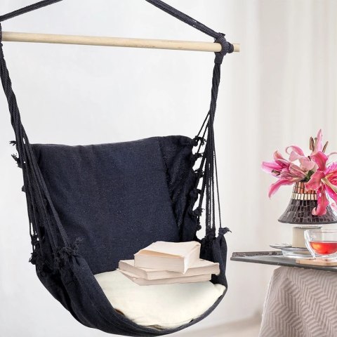 PROGARDEN Hamak Ogrodowy Brazylijski Grafitowy z Poduszką Wytrzymały ORION