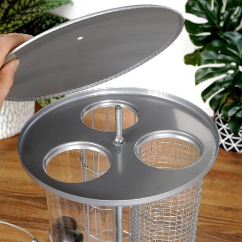 PROGARDEN Karmnik dla Ptaków na Kule Tłuszczowe Metalowy Potrójny ORION 36,5 cm