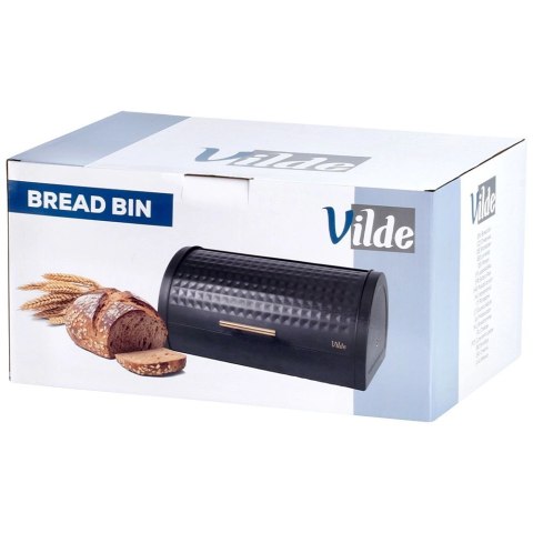 Vilde Chlebak Pojemnik na Pieczywo Chleb Metalowy Czarny VILDE 38 x 28,5 x 18 cm