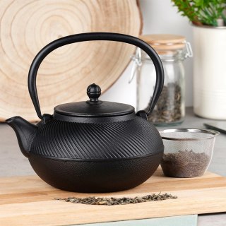 Vilde Czajnik do Herbaty Naparów z Zaparzaczem Żeliwny Emaliowany Czarny ORION 1l