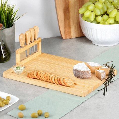 Vilde Deska do serów z nożami bambusowa 5 el.