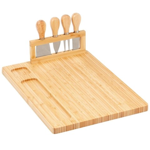 Vilde Deska do serów z nożami bambusowa 5 el.