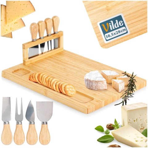 Vilde Deska do serów z nożami bambusowa 5 el.