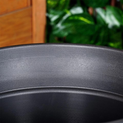 Vilde Doniczka Osłonka Ogrodowa Plastikowa Czarna Okrągła Duża VILDE 38 x 34 cm