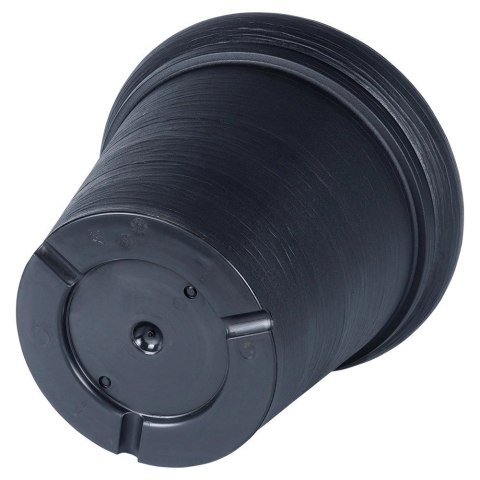 Vilde Doniczka Osłonka Ogrodowa Plastikowa Czarna Okrągła Duża VILDE 38 x 34 cm