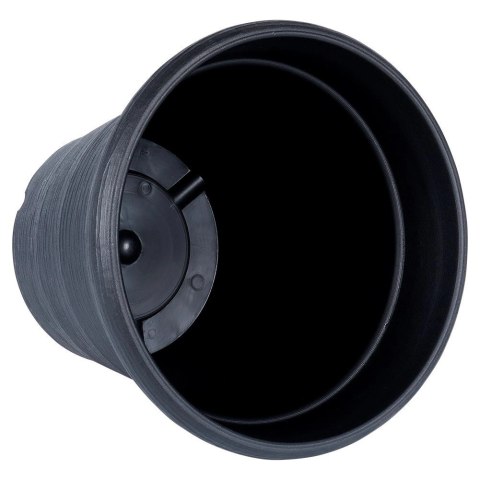 Vilde Doniczka Osłonka Ogrodowa Plastikowa Czarna Okrągła Duża VILDE 38 x 34 cm