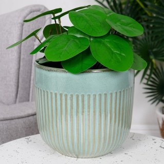 Vilde Doniczka Osłonka Porcelanowa Ozdobna Dekoracyjna Zielona VILDE 17 cm