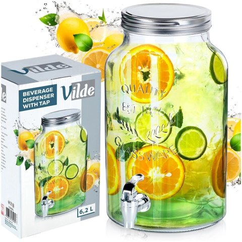 Vilde Dzbanek Słój do Napojów z Kranikiem Szklany VILDE 6,2 L