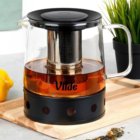 Vilde Dzbanek z zaparzaczem do herbaty szklany żaroodporny z podgrzewaczem 1,5 l