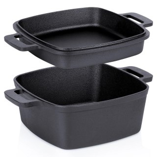 Vilde Garnek z pokrywką żeliwny 2w1 CAST LINE 25 cm 4,5 l / 1,8 l