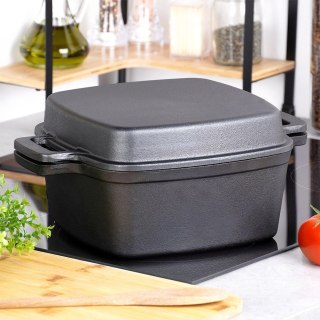 Vilde Garnek z pokrywką żeliwny 2w1 CAST LINE 25 cm 4,5 l / 1,8 l