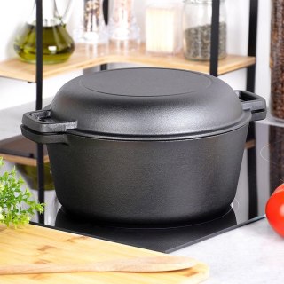 Vilde Garnek z pokrywką żeliwny 2w1 CAST LINE 26 cm 4,5 l / 1,6 l