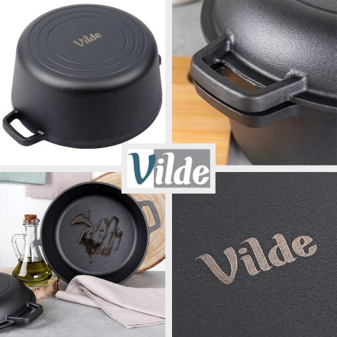 Vilde Garnek z pokrywką żeliwny 2w1 CAST LINE 26 cm 4,5 l / 1,6 l