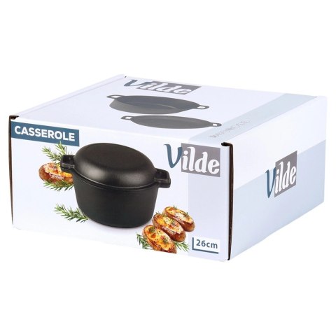 Vilde Garnek z pokrywką żeliwny 2w1 CAST LINE 26 cm 4,5 l / 1,6 l