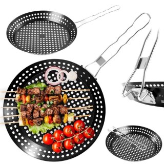 BBQ Koszyk do Grillowania Grilla Metalowy Perforowany Czarny BBQ 55 x 31 cm