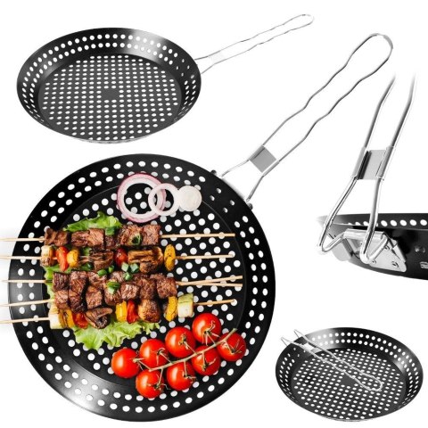 BBQ Koszyk do Grillowania Grilla Metalowy Perforowany Czarny BBQ 55 x 31 cm