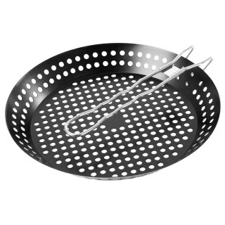 BBQ Koszyk do Grillowania Grilla Metalowy Perforowany Czarny BBQ 55 x 31 cm