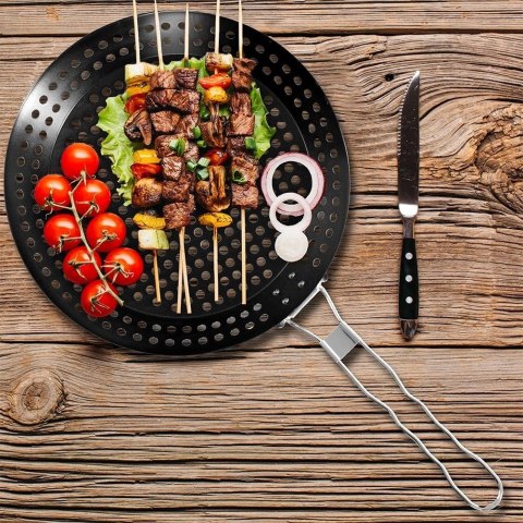 BBQ Koszyk do Grillowania Grilla Metalowy Perforowany Czarny BBQ 55 x 31 cm