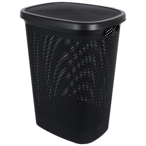 Bathroom Solutions Kosz na Pranie Ubrania Łazienkowy Plastikowy Czarny BATHROOM SOLUTIONS 60 L
